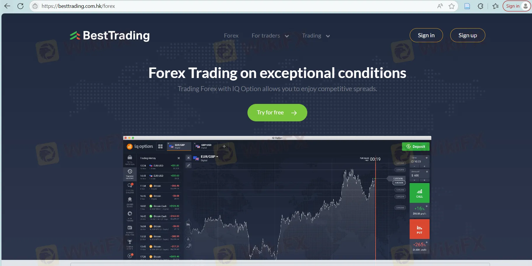 BestTrading's homepage