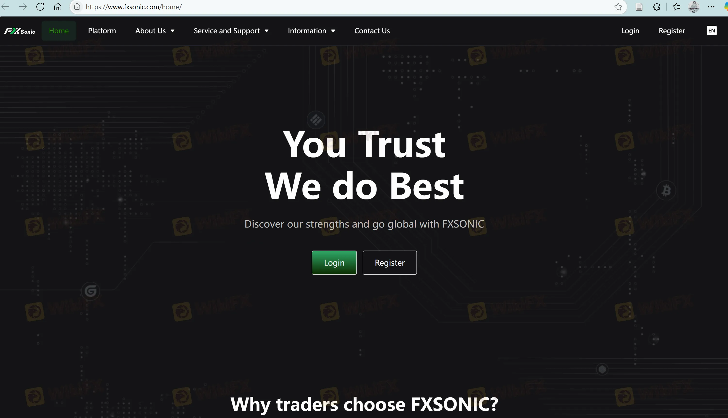 Página inicial de FXSONIC