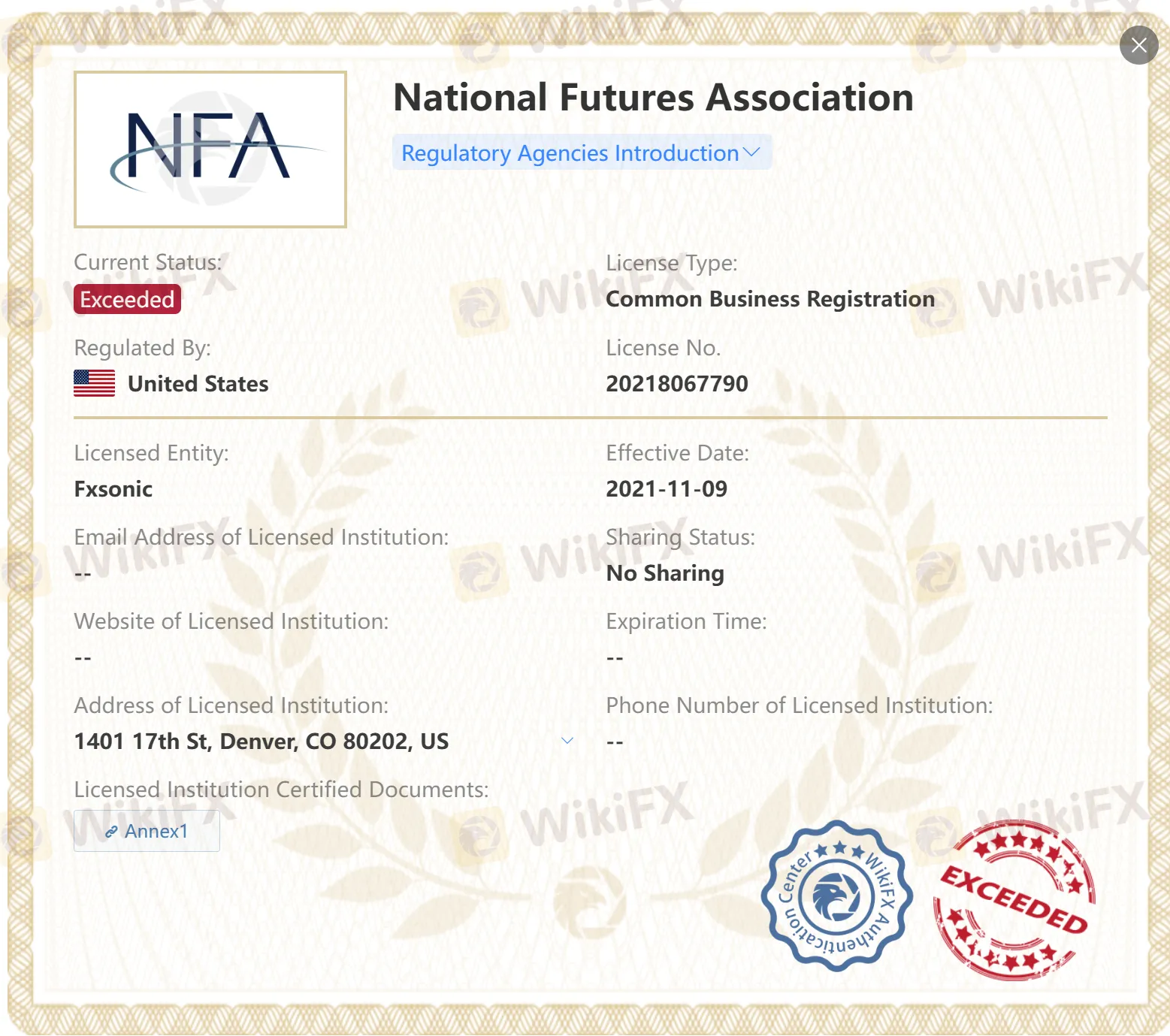 Licença NFA excedida