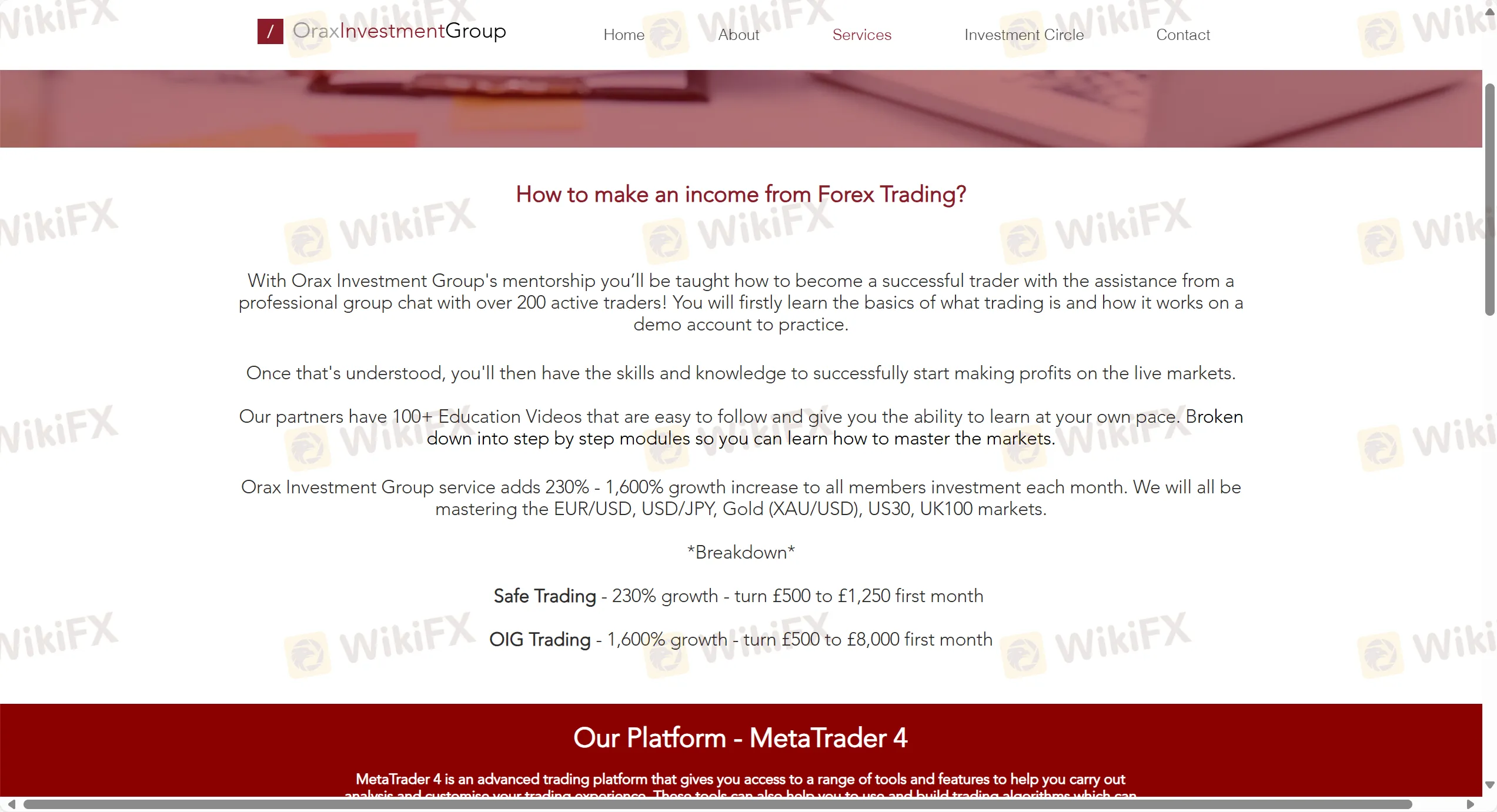 На что я могу торговать на Orax Investment Group?