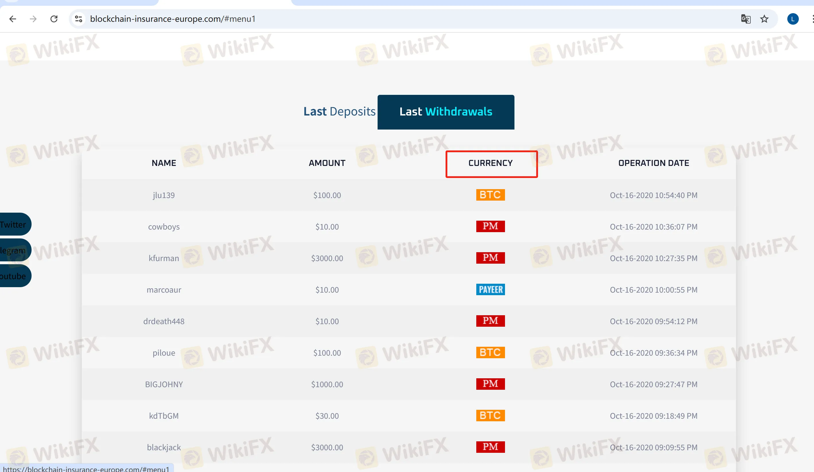 Deposit and Withdrawal