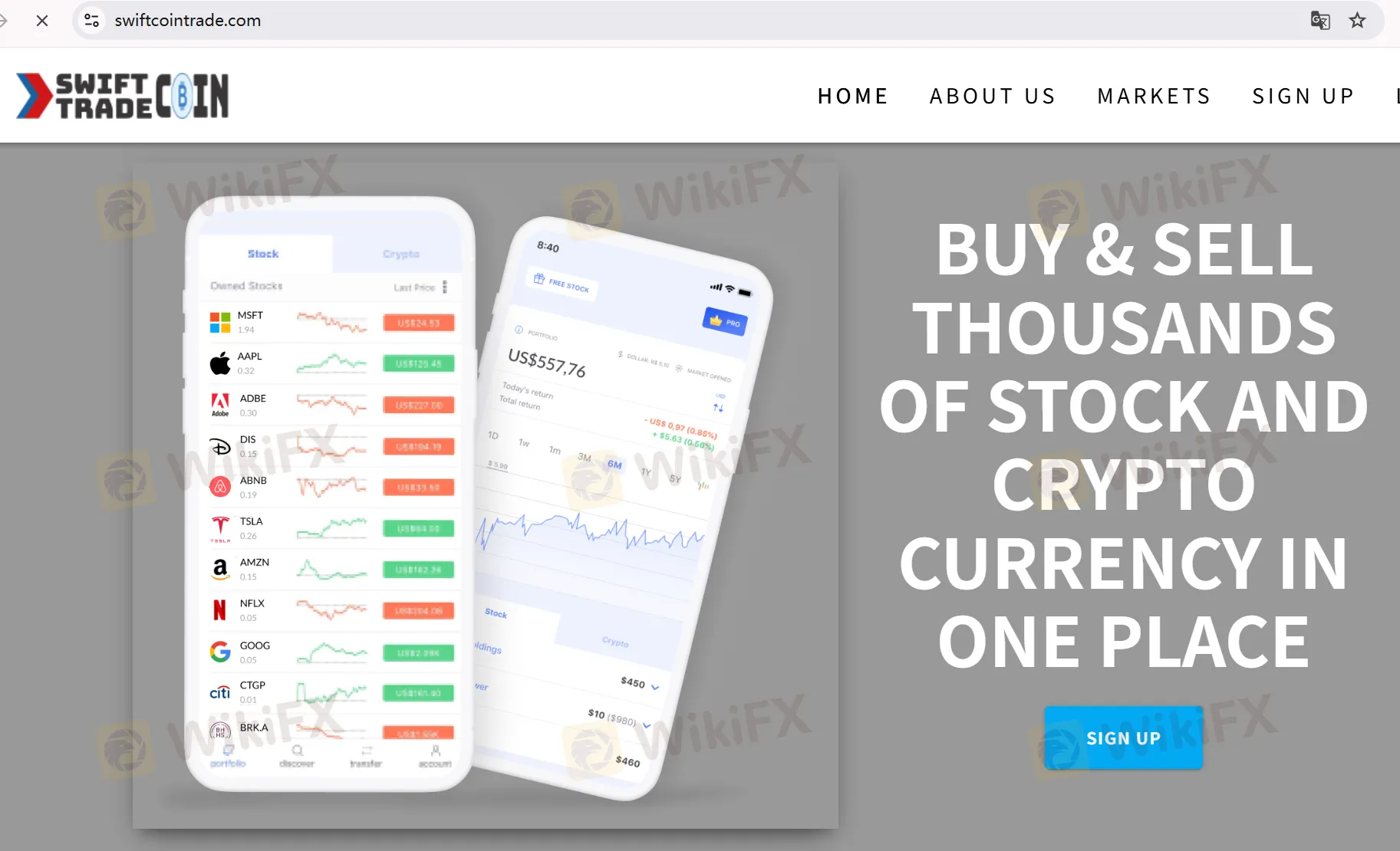 Swift Coin Trade's homepage