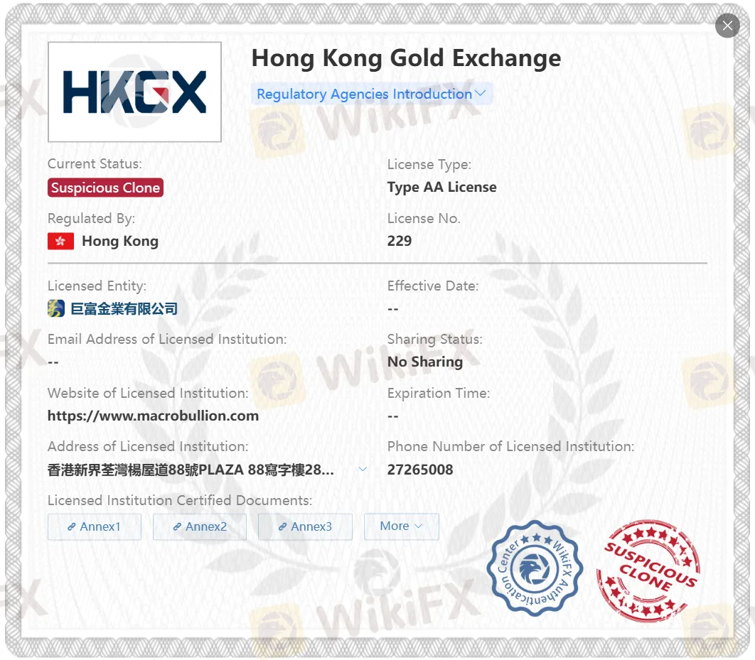 可疑克隆HKGX许可证