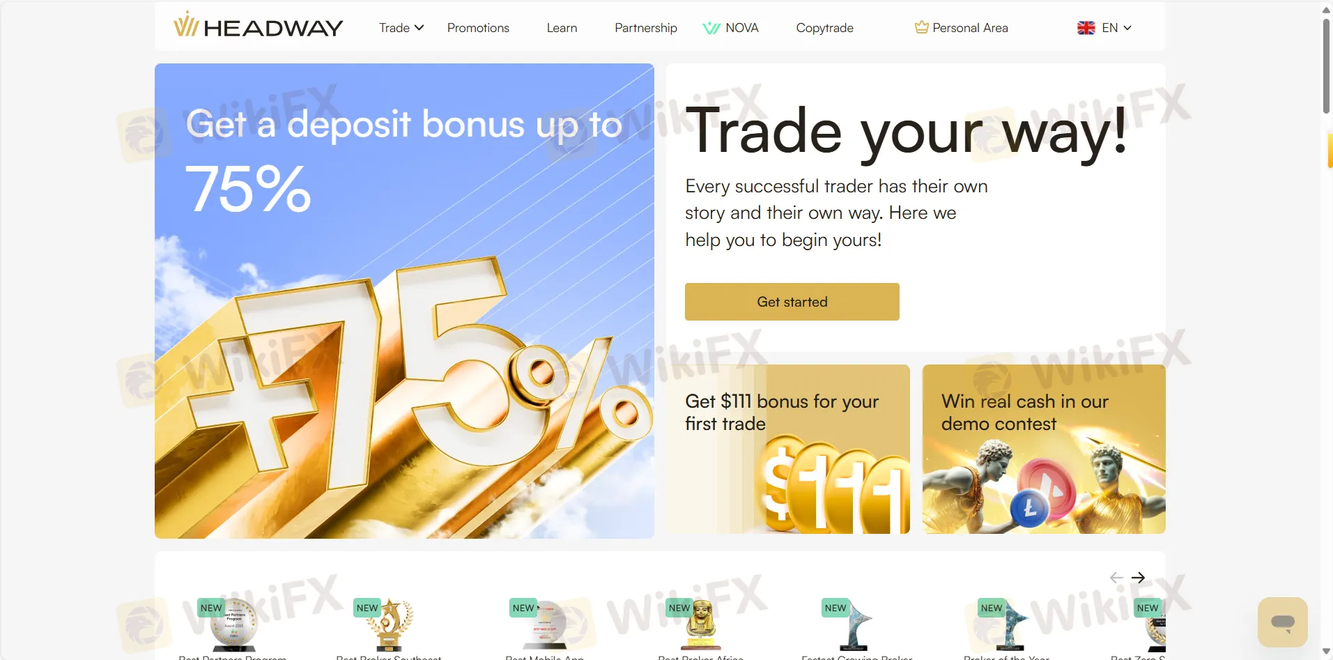 Headway's homepage