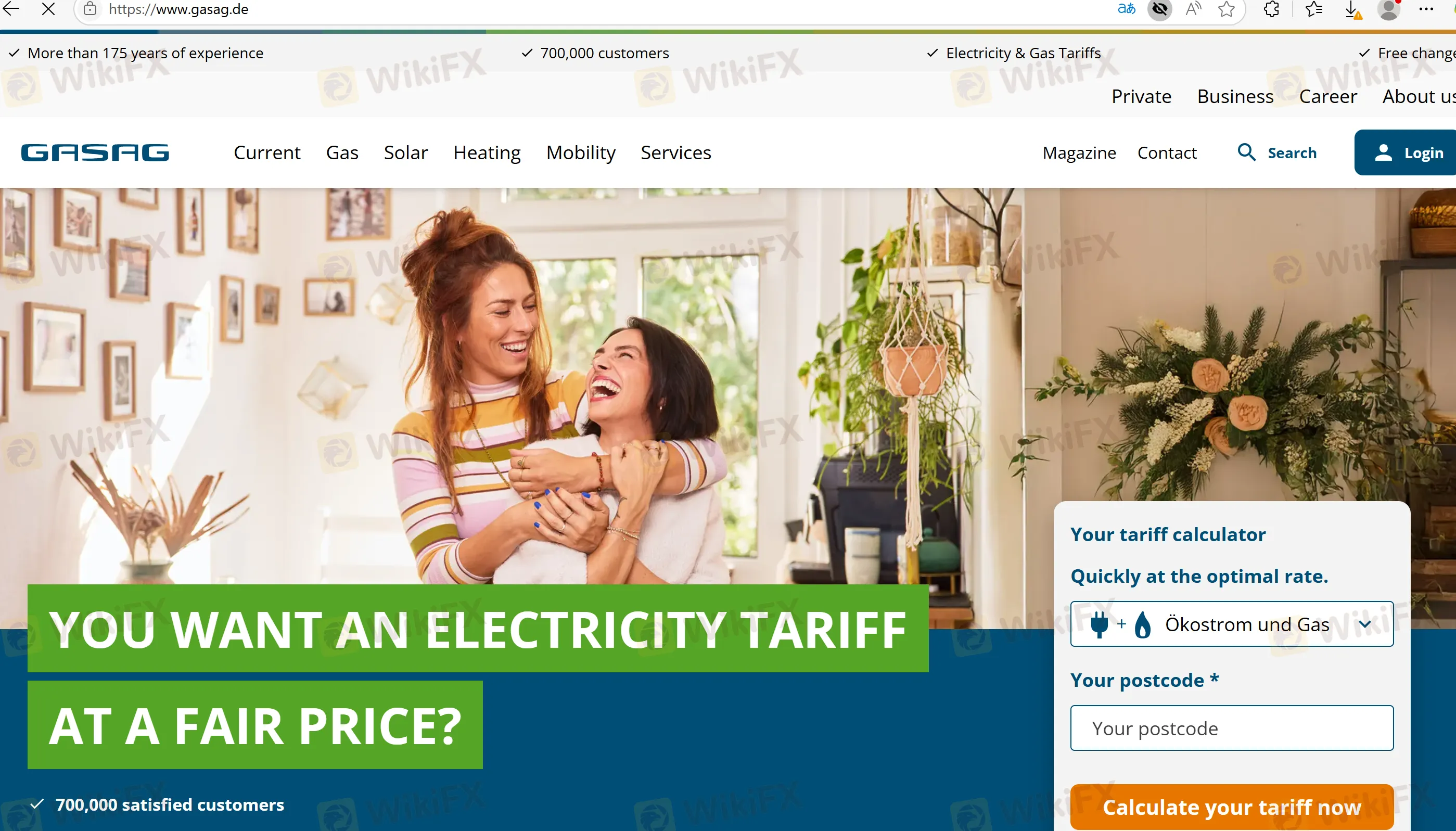 GASAG's homepage