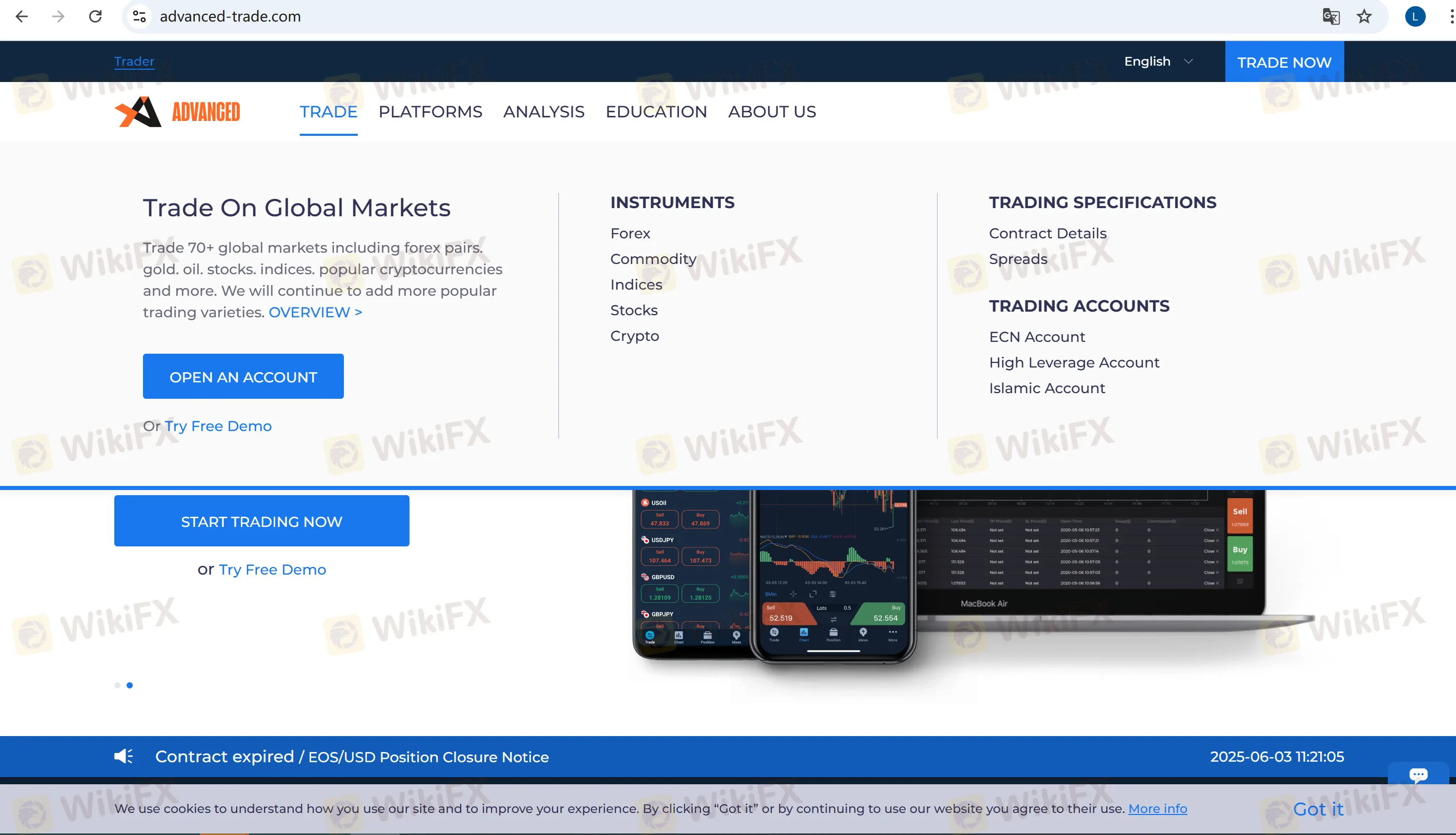 Que Puis-je Trader sur ADVANCED TRADING ?