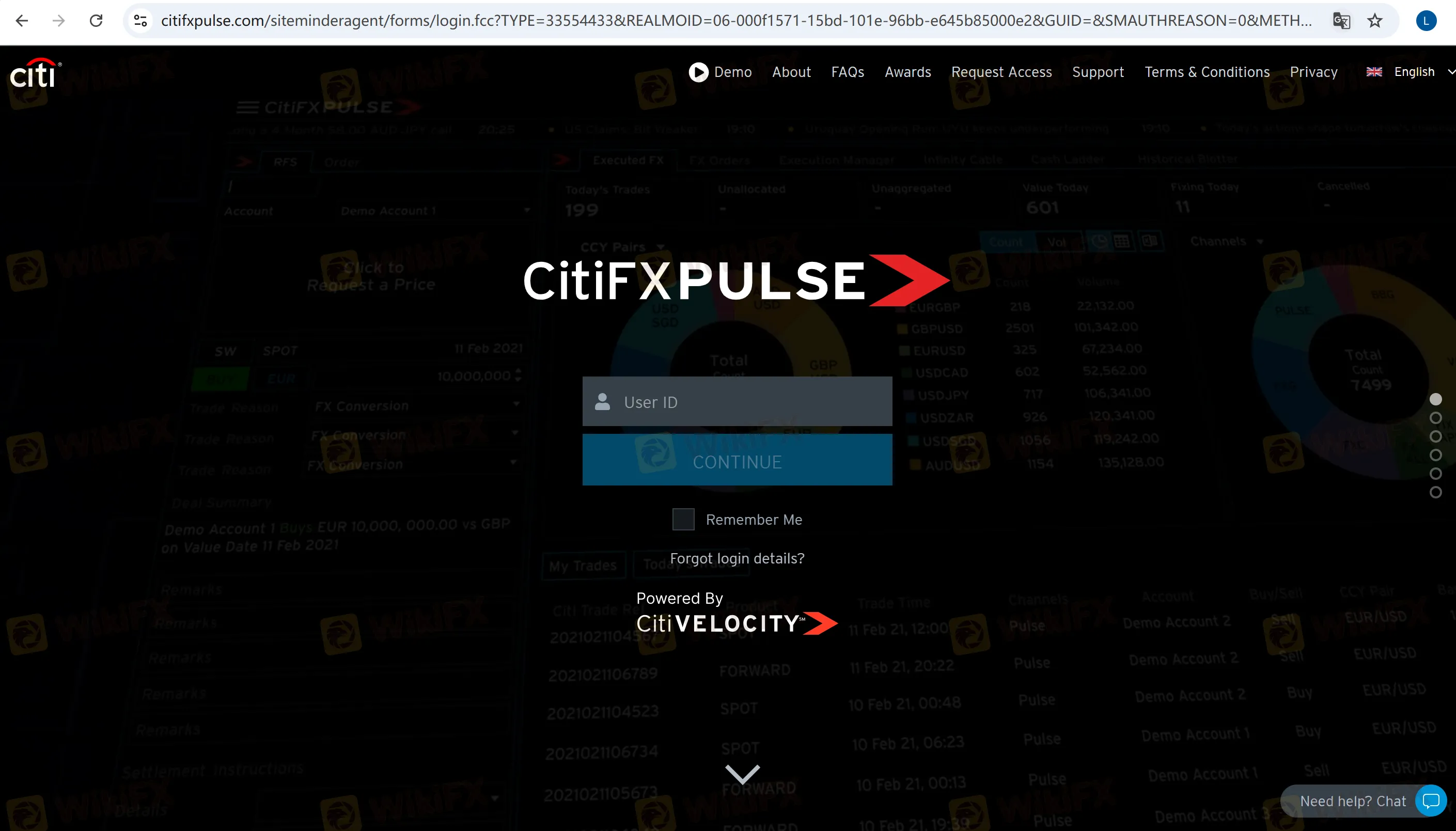 Página inicial de CitiFX Pulse