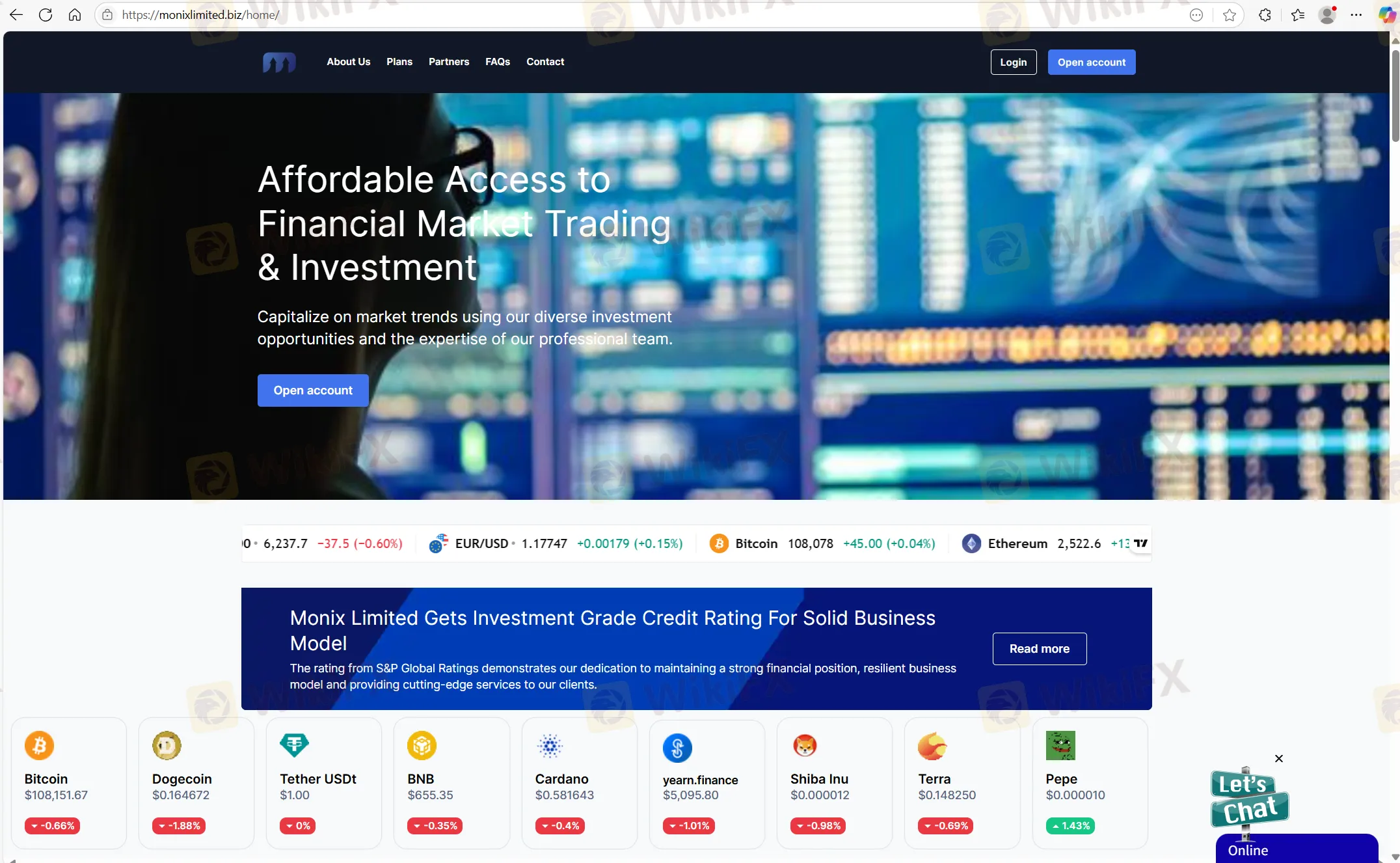 Monix Limited's homepage