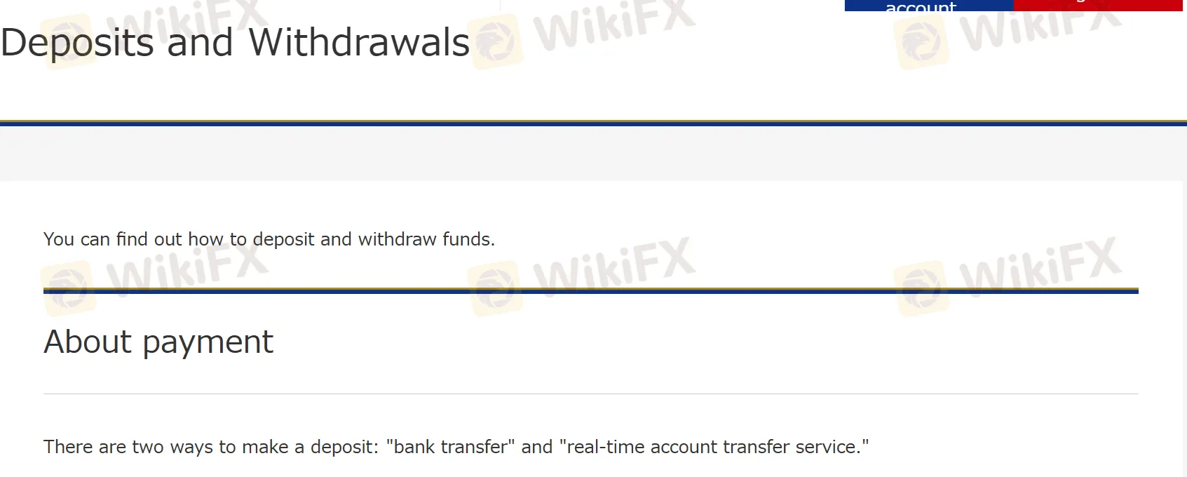 Deposit and Withdrawal
