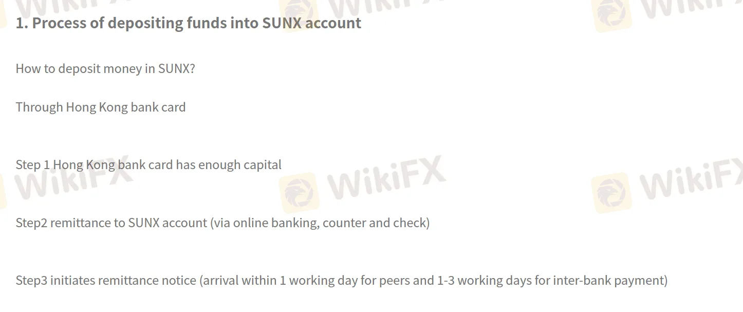 如何在 SUNX 存款？