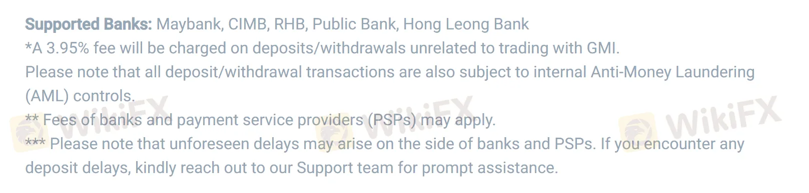 Deposit and Withdrawal