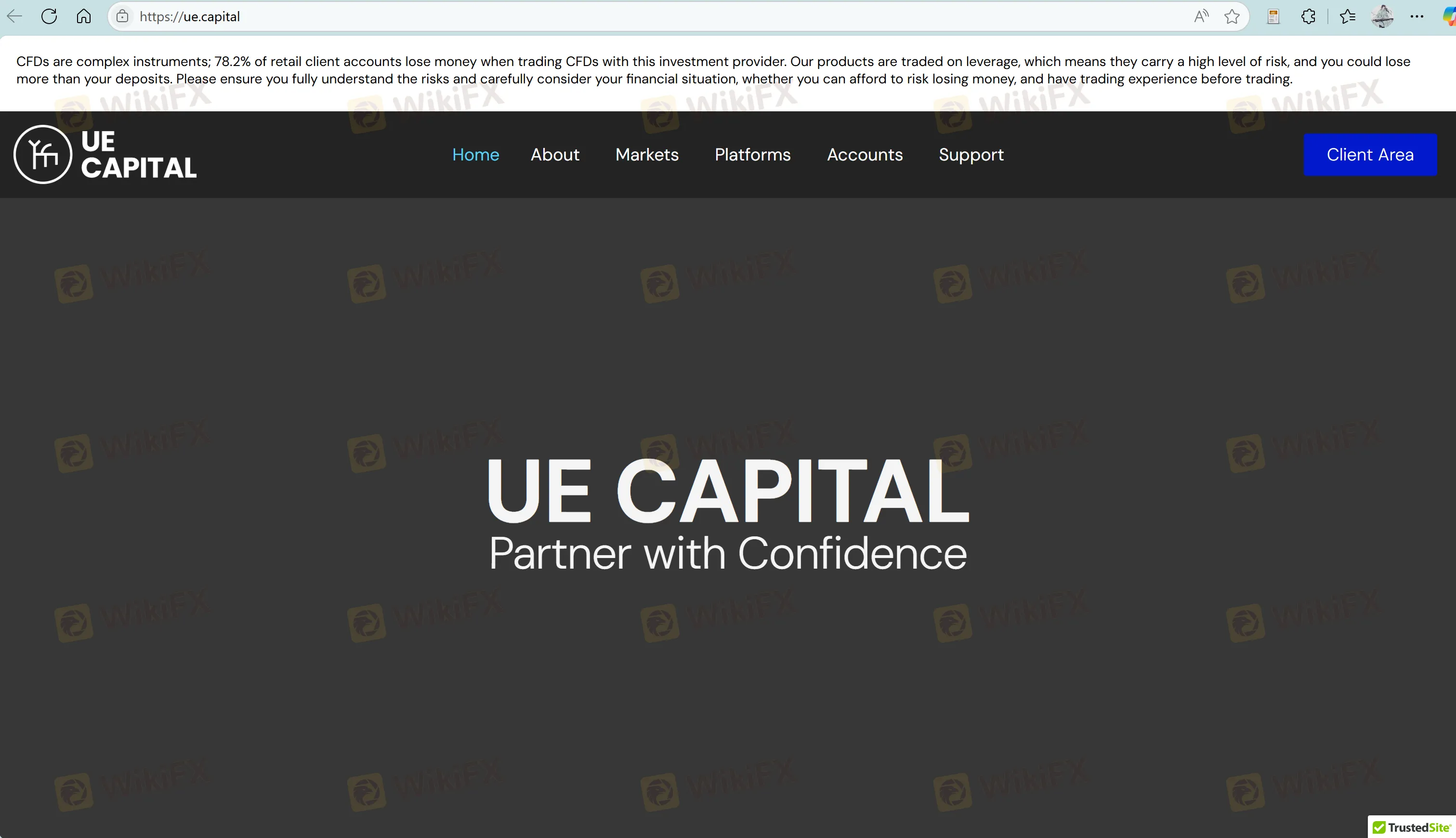 UE Capital'ın ana sayfası