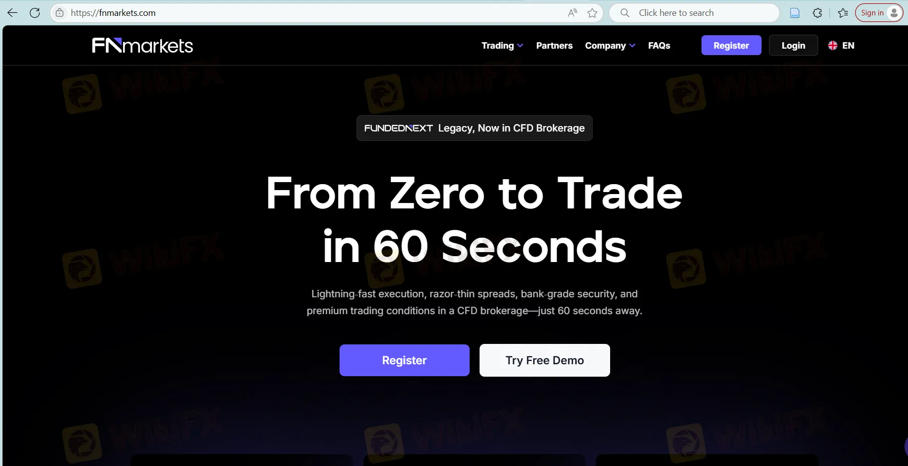 FNmarkets' homepage