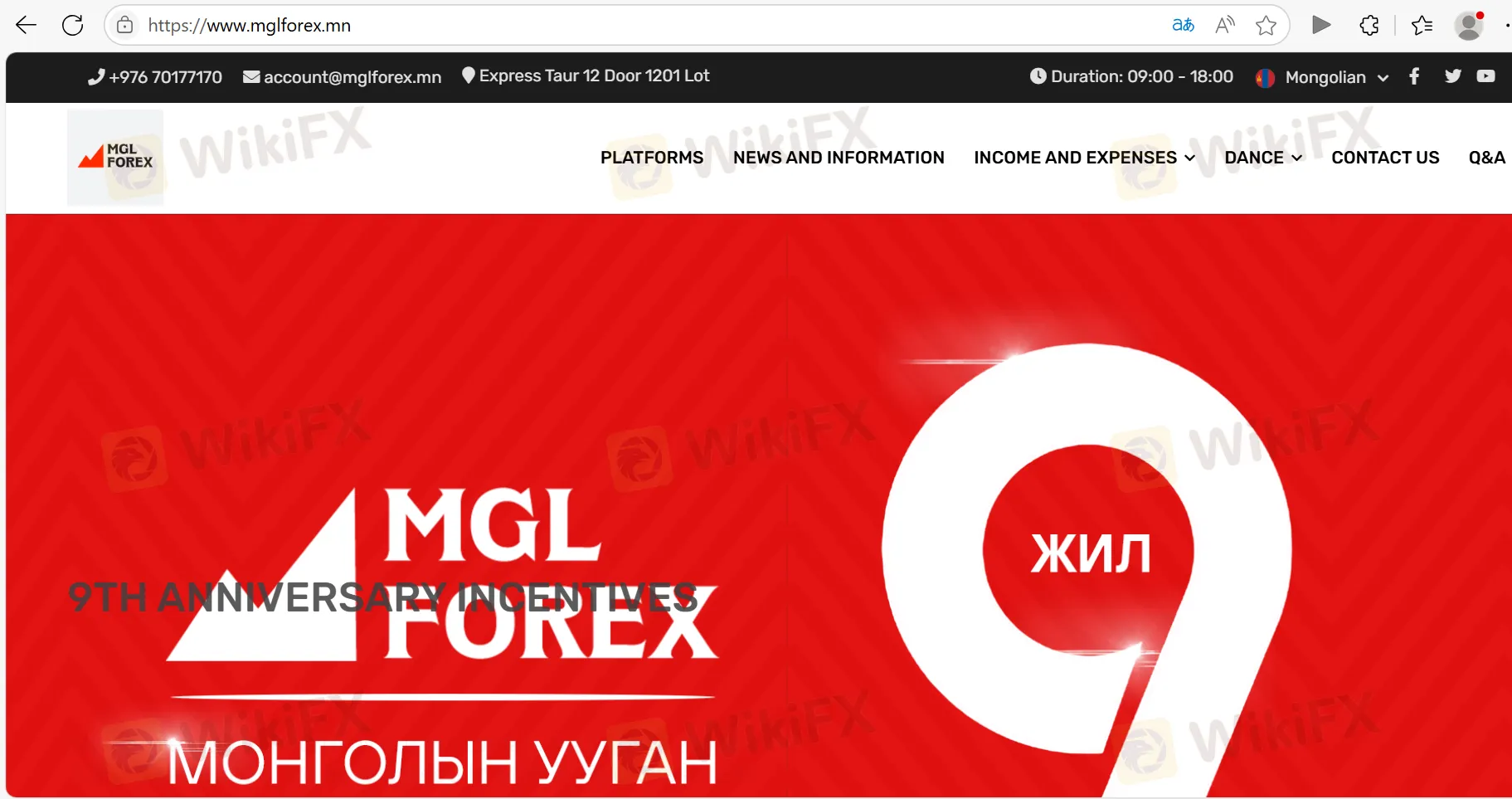 MGL Forex's homepage