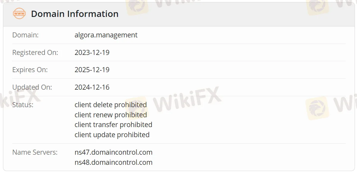 Información del dominio