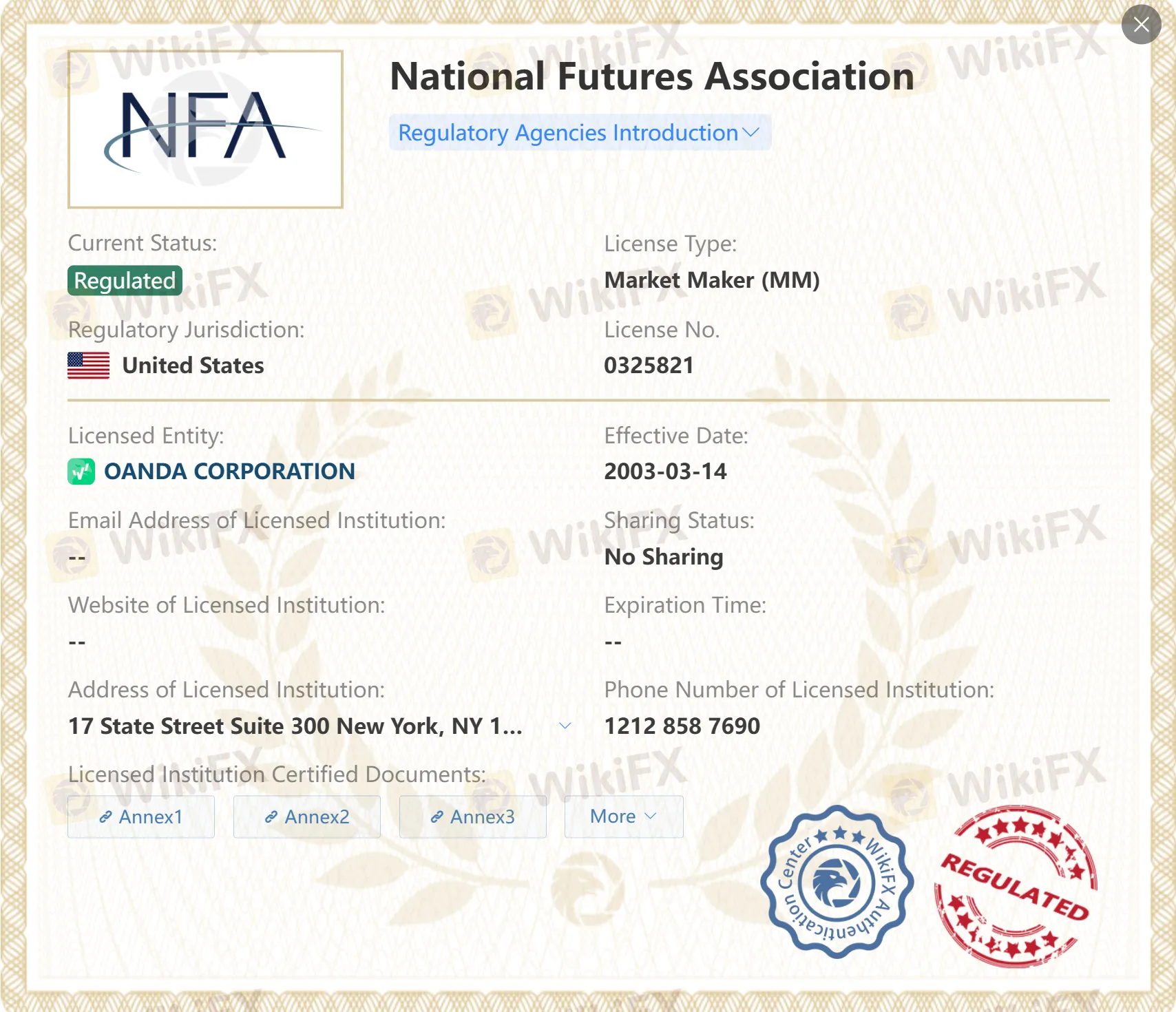 OANDA regulatory OANDA regulatory