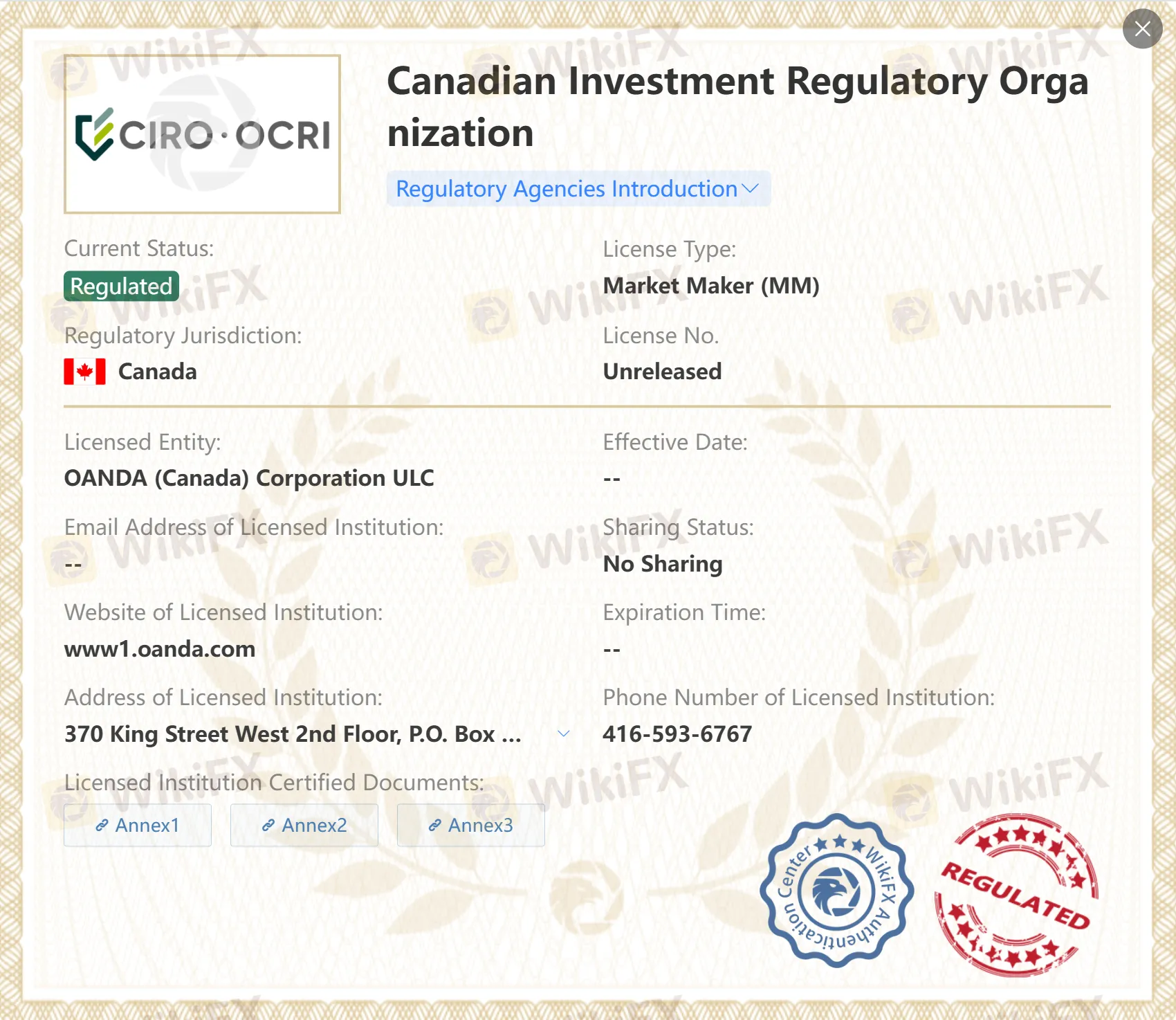 OANDA regulatory OANDA regulatory